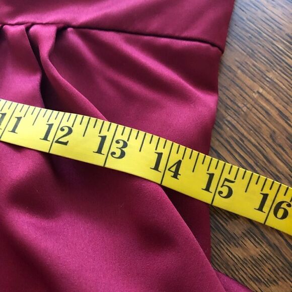 Alfred Angelo Wine Red Satin Strapless Occasion /Bridesmaid Dress - Picture 7 of 10